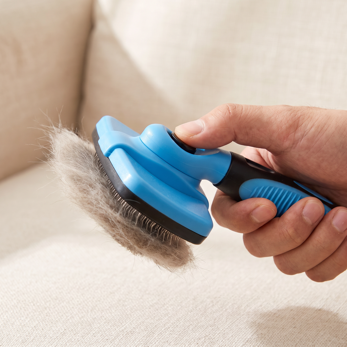 One click releases the fur from the Undercoat Brush